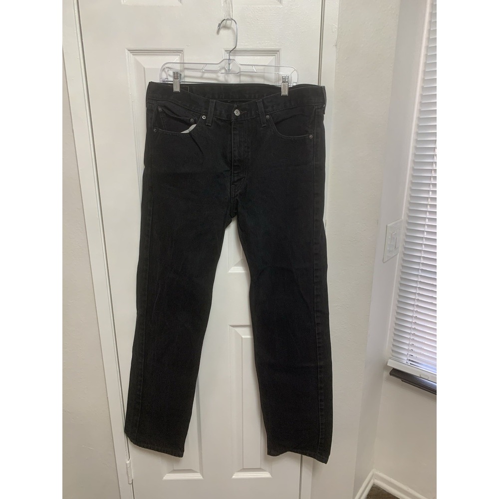 Levi's 505 Jeans Regular Fit Straight Leg Black Denim Mens 36 x 33